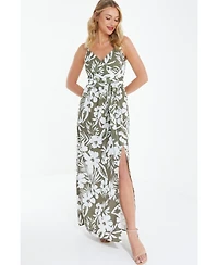 Quiz Women's Crepe Tropical Wrap Maxi Dress