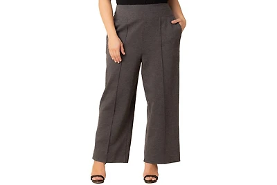 Kiyonna Women's Plus Polished Ponte Wide Leg Pants