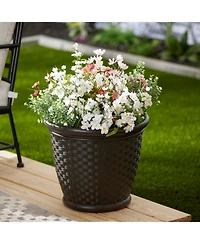 Suncast Sonora Resin Wicker Planter for Indoor & Outdoor Use