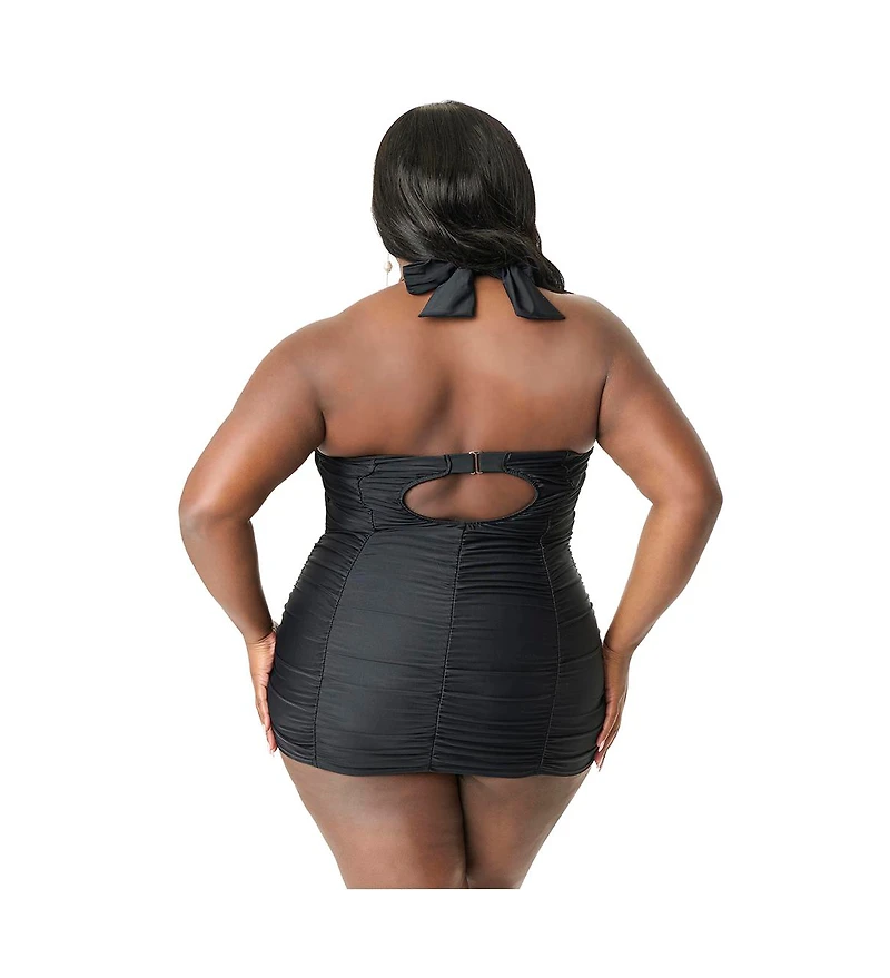 Unique Vintage Plus Mansfield Halter One Piece Swimsuit