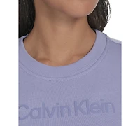 Calvin Klein Performance Women's French Terry 2-Tone Logo Crop T-Shirt