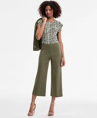 Anne Klein Women's High-Rise Pull-On Crop Wide-Leg Pants