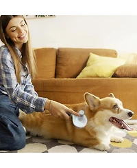 Ocean Plastic by Pt Beige Self-Cleaning Pin Slicker Brush, Retractable Head, Eco-Friendly Grooming Tool for Dogs and Cats