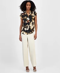 Anne Klein Women's Ruffle-Sleeve Tie-Neck Blouse