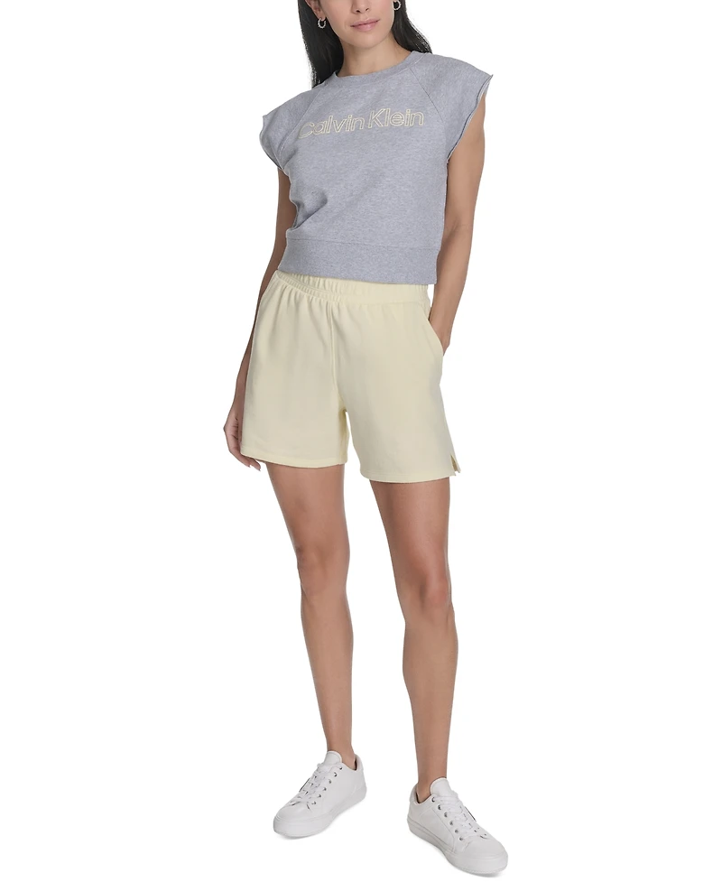 Calvin Klein Performance Women's Sleeveless Puff-Logo Cropped Top