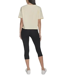 Calvin Klein Performance Women's Glitter Logo High-Low Cropped Tee