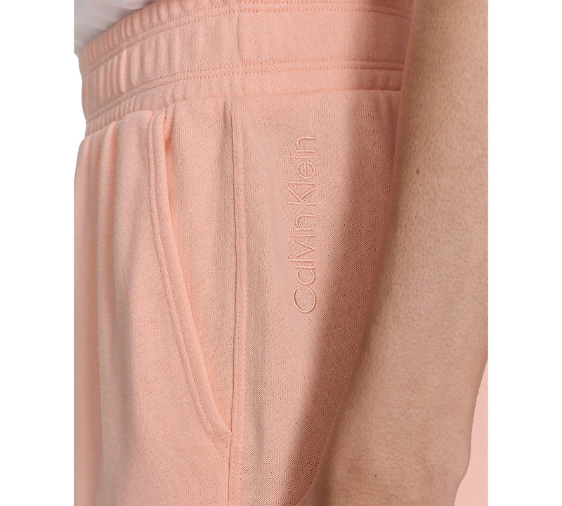 Calvin Klein Performance Women's French Terry Smocked-Waist Shorts
