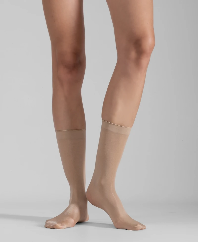 Lechery Women's Set of Two Lustrous Silky Shiny Sheer Dress Socks