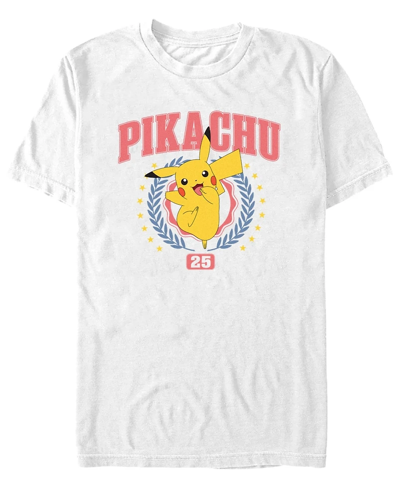 Pokemon Men's Pikachu Collegiate Short Sleeve T-Shirt