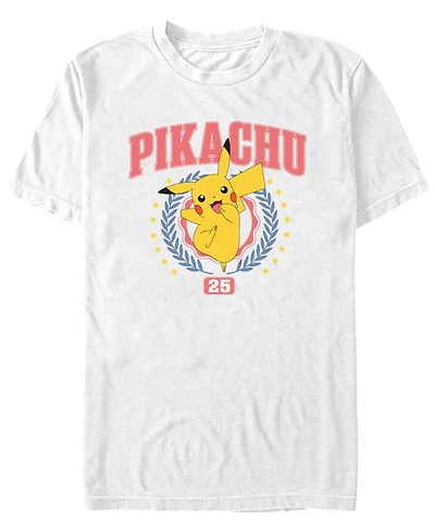 Pokemon Men's Pikachu Collegiate Short Sleeve T-Shirt