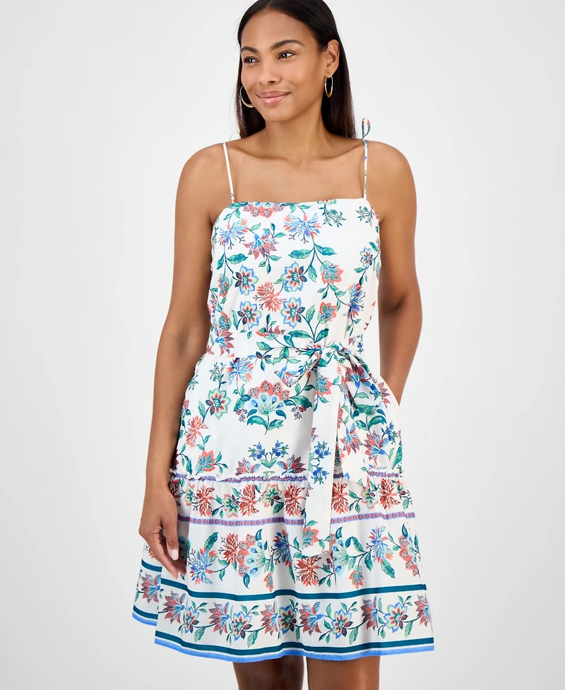 julia jordan Women's Printed Sleeveless Fit & Flare Dress