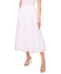CeCe Women's Cotton Tiered Circle Midi Skirt