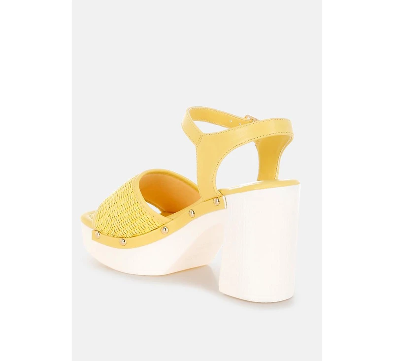 Mazaro Raffia Chunky Sandals