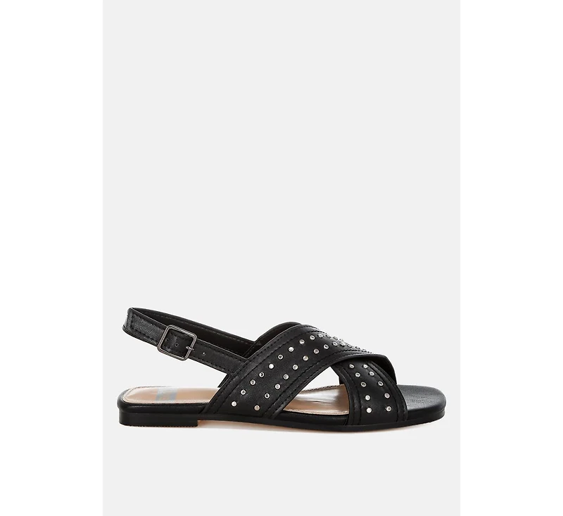 Calluna Stud Embellished Buckled Flats