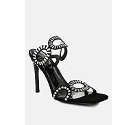 Romashka Cut Out Detail Stiletto Heel Sandals