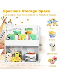 Kids Wooden Bookshelf Bookcase Children Toy Storage Cabinet Organizer
