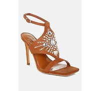 Warda Jeweled Shiny Stiletto Heels