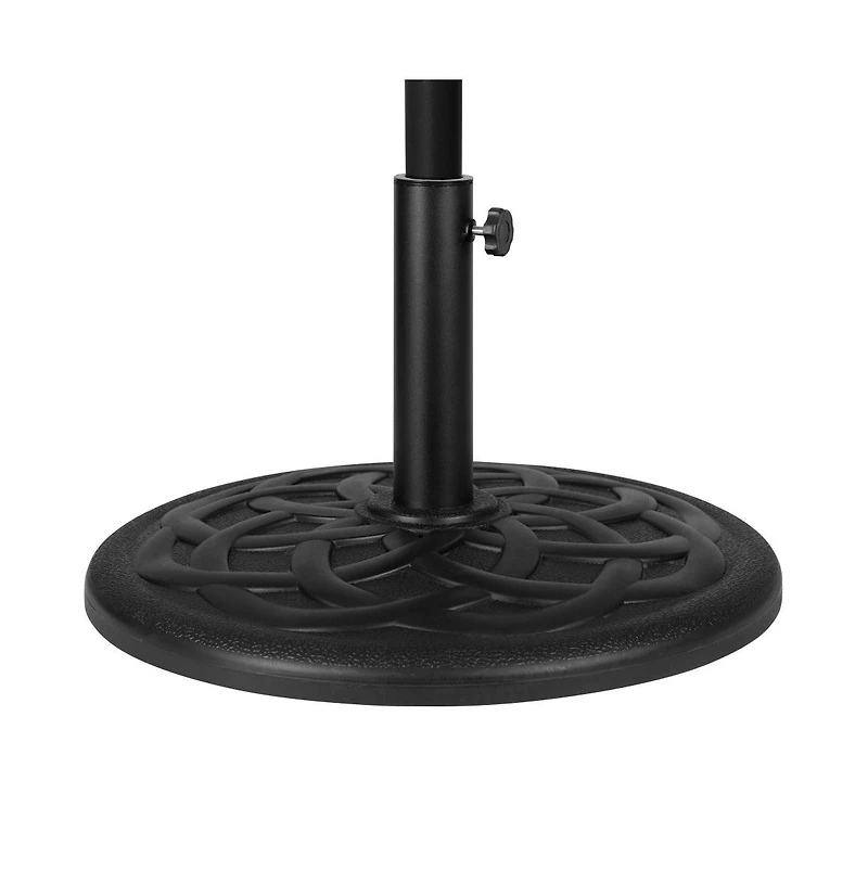 Bali Patio Umbrella With Base - 9' Polyester Patio Umbrella - 30+ Uv Protection - Waterproof Cement Base With 1.5" Diameter Aluminum Pole