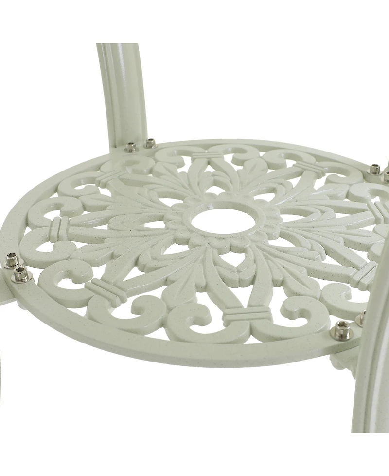 30 Inches Outdoor Dining Table with Umbrella Hole Cast Aluminium Patio Bistro Table Outdoor Round Bistro Table, Bronze