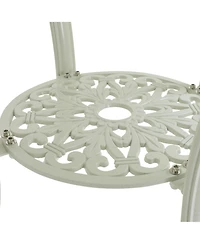 30 Inches Outdoor Dining Table with Umbrella Hole Cast Aluminium Patio Bistro Table Outdoor Round Bistro Table, Bronze