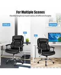 Height Adjustable Big and Tall Office Chair Computer Desk with Metal Base