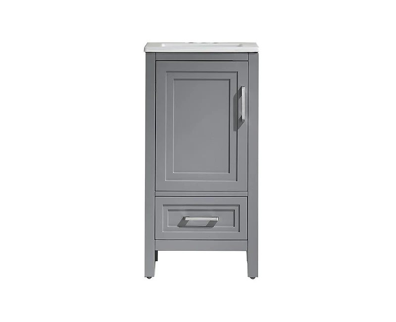 Casainc Fully Assembled 18" Freestanding Single Bathroom Vanity with 2 Handles Sets