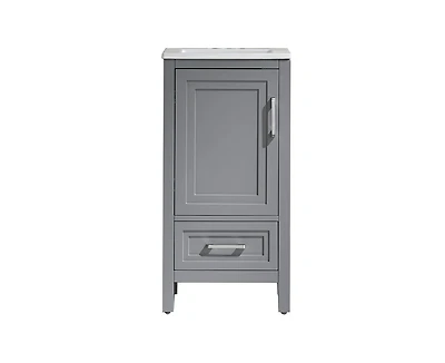 Casainc Fully Assembled 18" Freestanding Single Bathroom Vanity with 2 Handles Sets