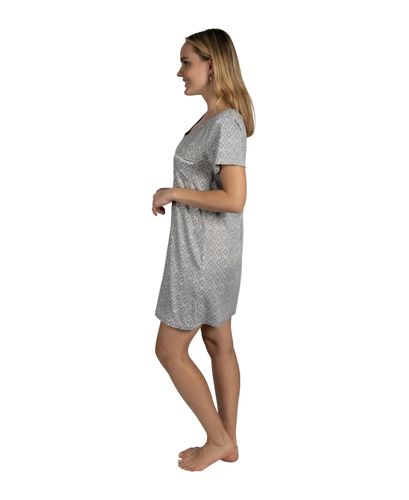 Tahari Women's 2-Pack V-Neck Short Sleeve Nightshirts