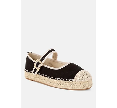 Bolean Soft Suede Leather Mary Jane Espadrilles