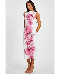 Quiz Women's Floral Print Scuba Crepe Maxi Dress