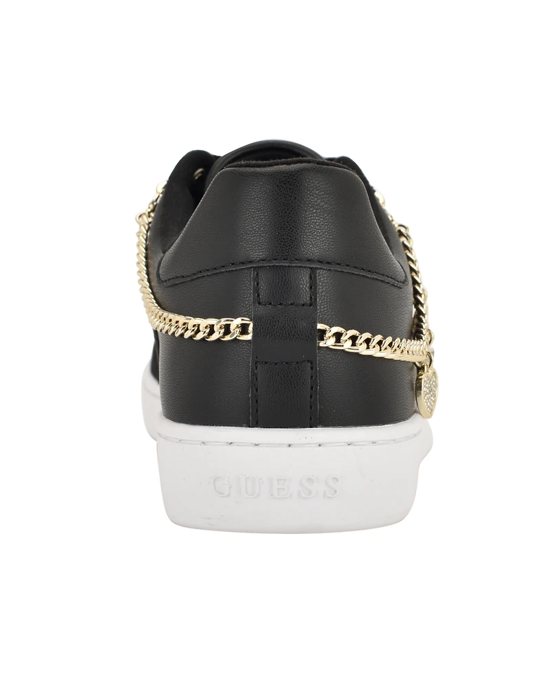 Guess Women's Naoko Charm Lace-Up Court Sneakers