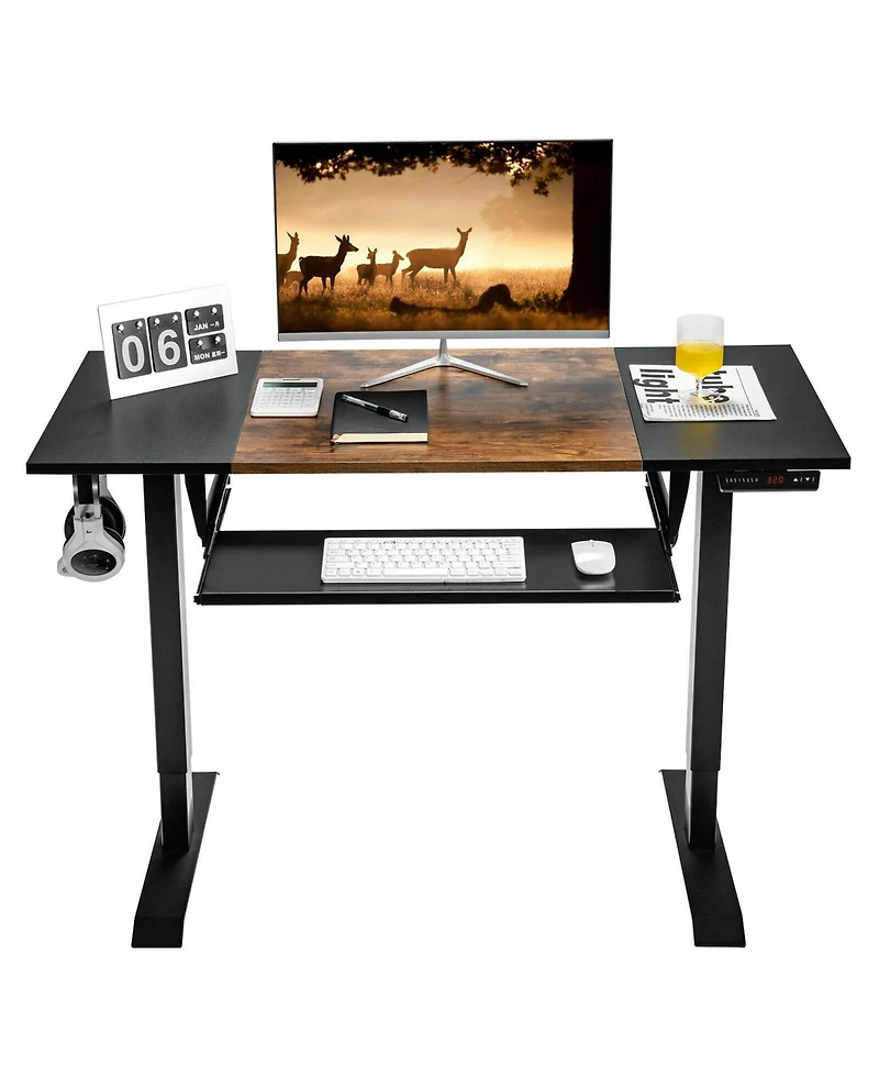 48 Inch Electric Sit to Stand Desk with Keyboard Tray