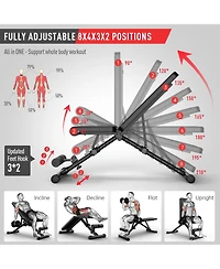 Joroto MD35 Adjustable Weight Bench 8x4x3x2 Positions- 700 Pounds Load Foldable Strength Training Benches for Full Body Workout Bench Press (With Fast