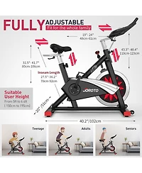 Joroto X2/X2PRO Bluetooth Exercise Bike with 100 Levels Magnetic Resistance, Adjustable Seat & Handlebar, 12.6" Tablet Holder, 280lbs Weight Capacity