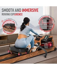 Joroto Rowing Machines for Home Use, Foldable Rower Machine with Bluetooth Monitor, Tablet Holder Water Rowing Machine