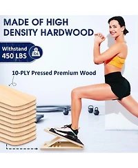 Joroto Wooden Slant Board for Calf Stretching Squats Calf Stretcher Pilates Physical Therapy Equipment Adjustable Incline Board for Knees Ankle Heel F