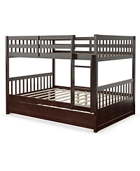 Full over Bunk Bed Platform Wood with Ladder