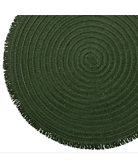 Dainty Home Antigua 15" Round Woven Placemats Set of 6 - Durable, Reversible & Non-Slip Table Mats