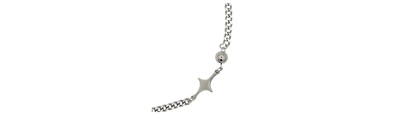 Embellished Stainless Steel Chain Necklace with Star Detail