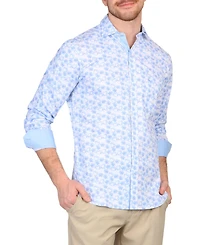 Tailorbyrd Men's Abstract Wildflower Print Long Sleeve Shirt