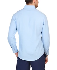 Tailorbyrd Big & Tall Solid Linen Blend Long Sleeve Shirt