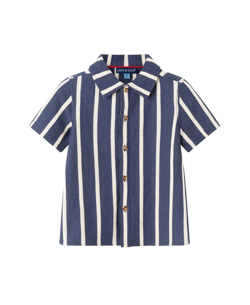 Andy & Evan Toddler Boys Toddler/Child Palm Stripe Print Linen Buttondown Set