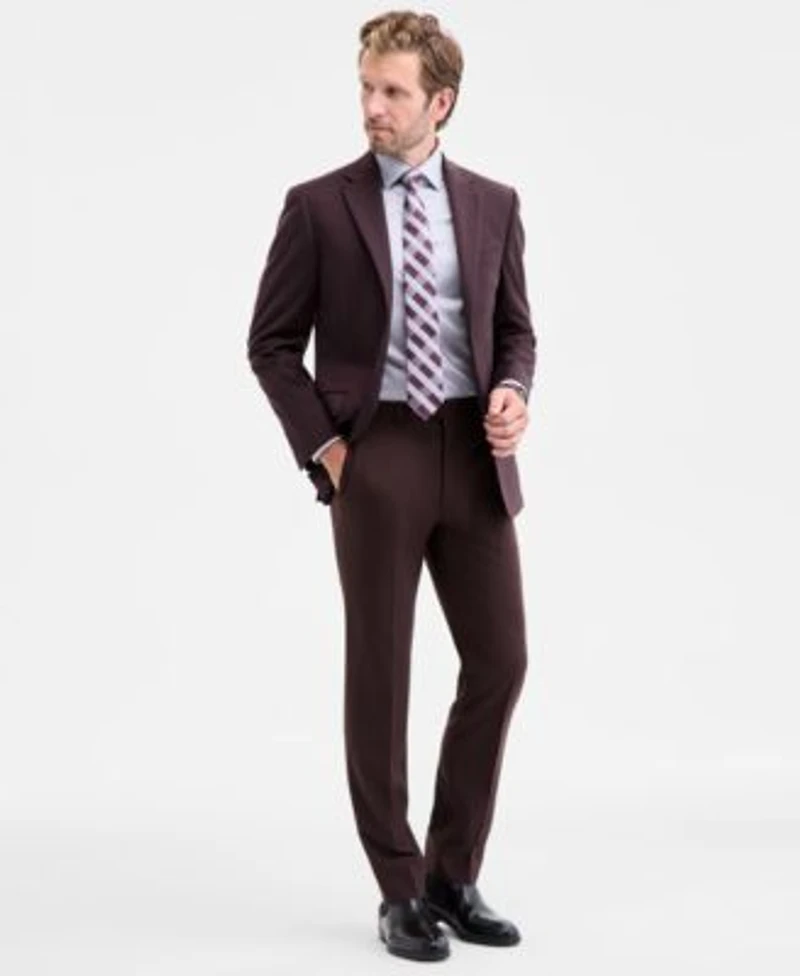 Calvin Klein Mens Slim Fit Wool Blend Suit