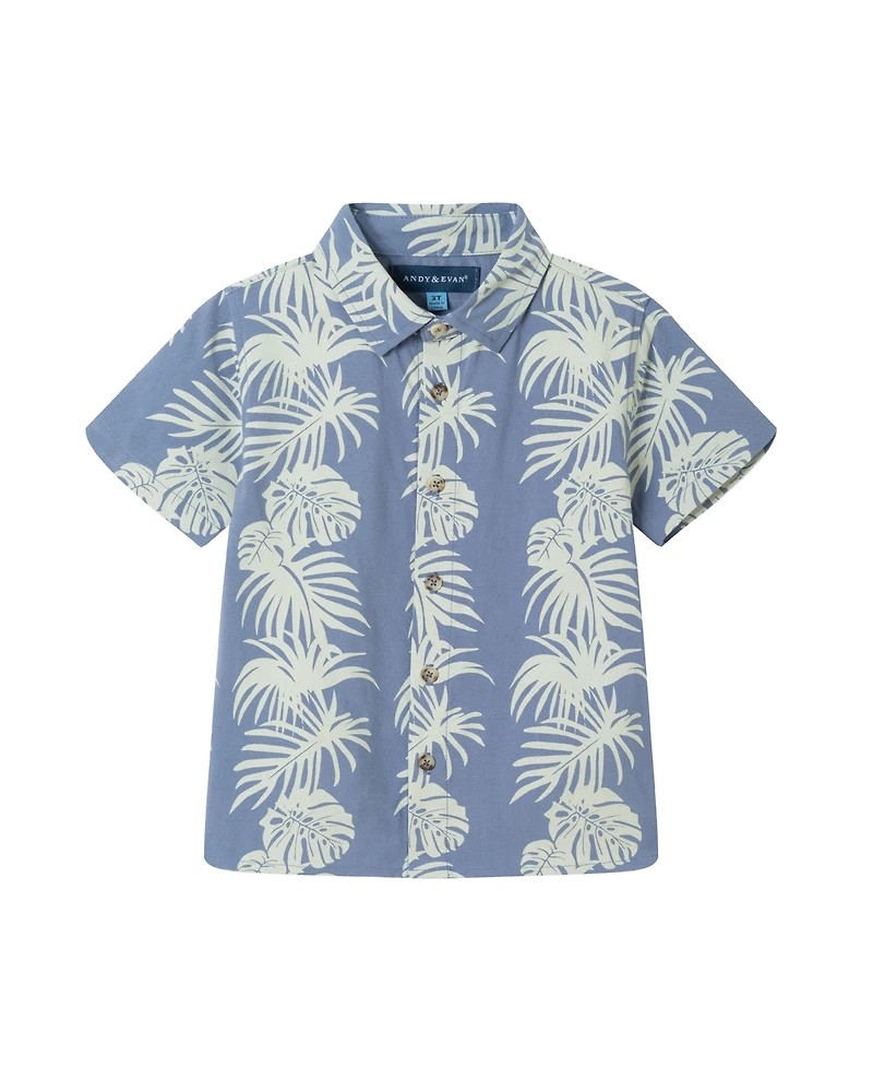 Andy & Evan Toddler Boys Toddler/Child Palm Stripe Print Linen Buttondown Set