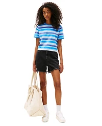 Tommy Jeans Women's Regular Fit Script Stripe Logo Tee