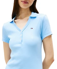 Tommy Jeans Women's Fit & Flare Ribbed Polo Dress