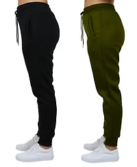 Galaxy By Harvic Women's Loose Fit Fleece Lined Jogger Sweatpants-2 Pack