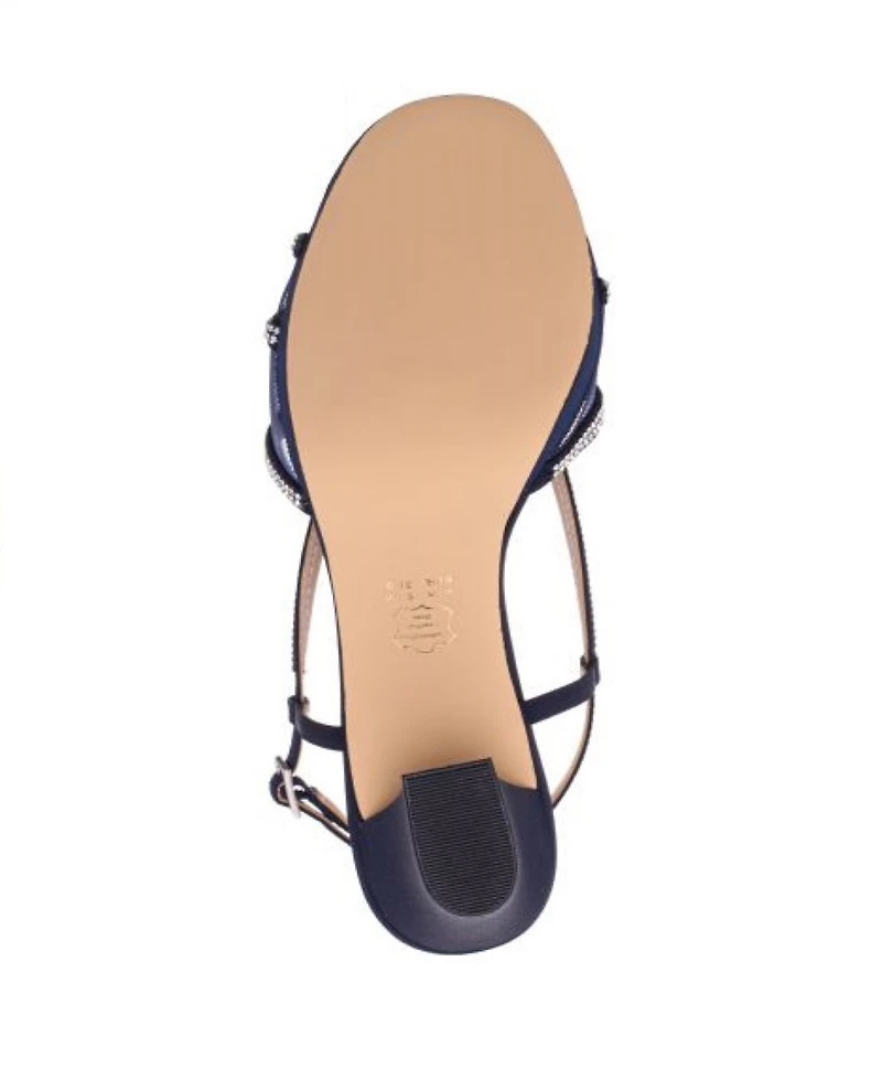 Nina Women's Bonney Rhinestone Square Toe Dress Sandals