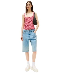 Tommy Jeans Women's Floral-Print Sweetheart Tank Top