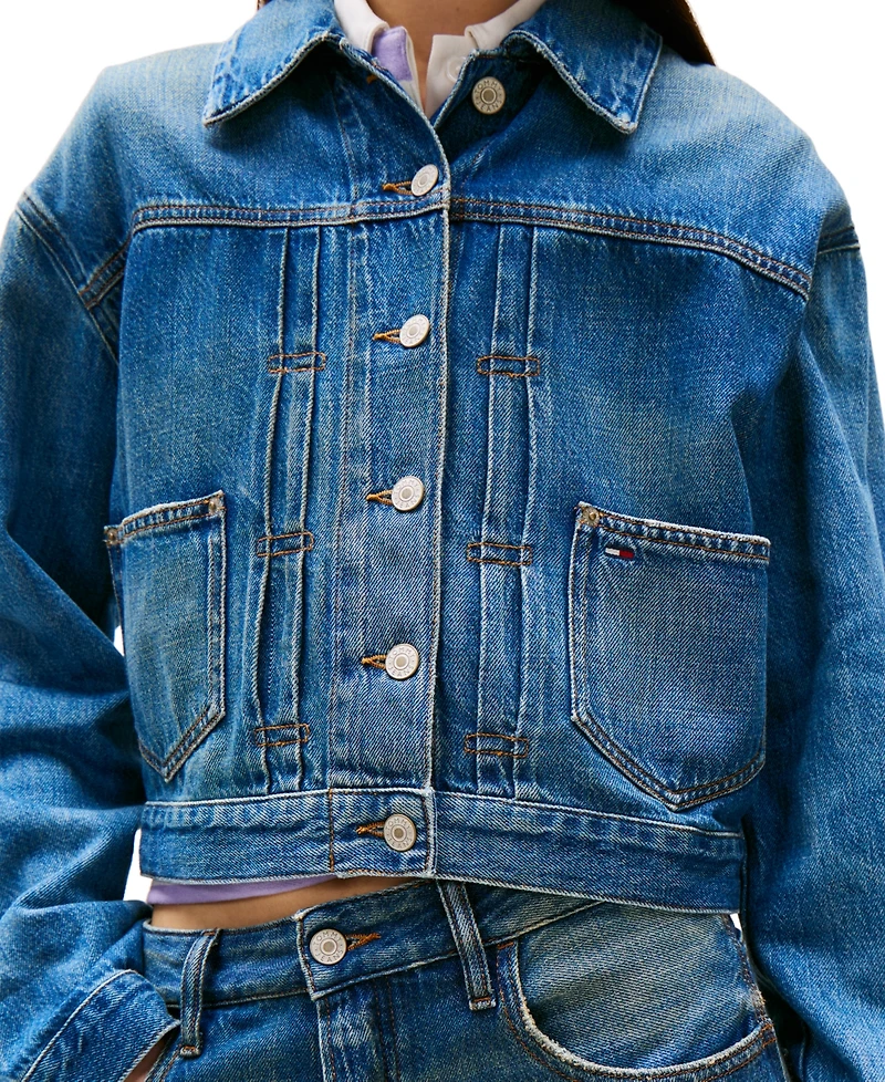 Tommy Jeans Women's Cotton Embroidered Denim Jacket